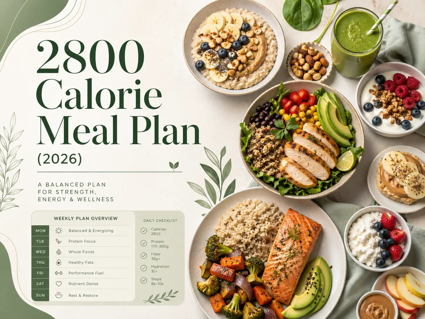 2800 Calorie Meal Plan (2026)